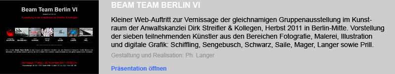 Website der Ausstellung BEAM TEAM BERLIN VI