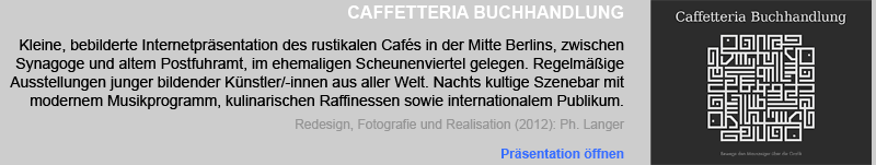 Neue Homepage Caffetteria Buchhandlung